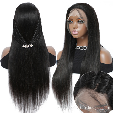 Wholesale Price Long Straight 360 Lace Frontal Wigs Naturelle Raw Virgin Brazilian Human Hair Wig 360